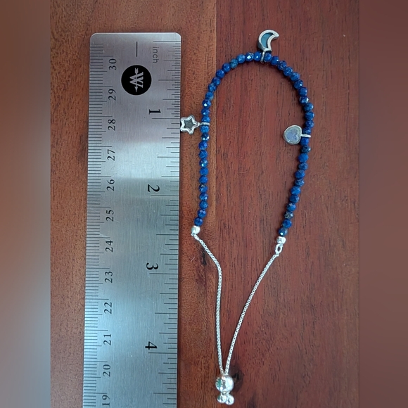 lapis faceted gemstone silver bracelet - Picture 9 of 9